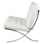 designstoel Barcelona Chair wit leer