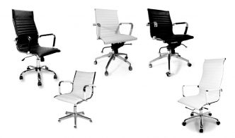 goede dgoedkope design bureaustoelen wit zwart leer chroom